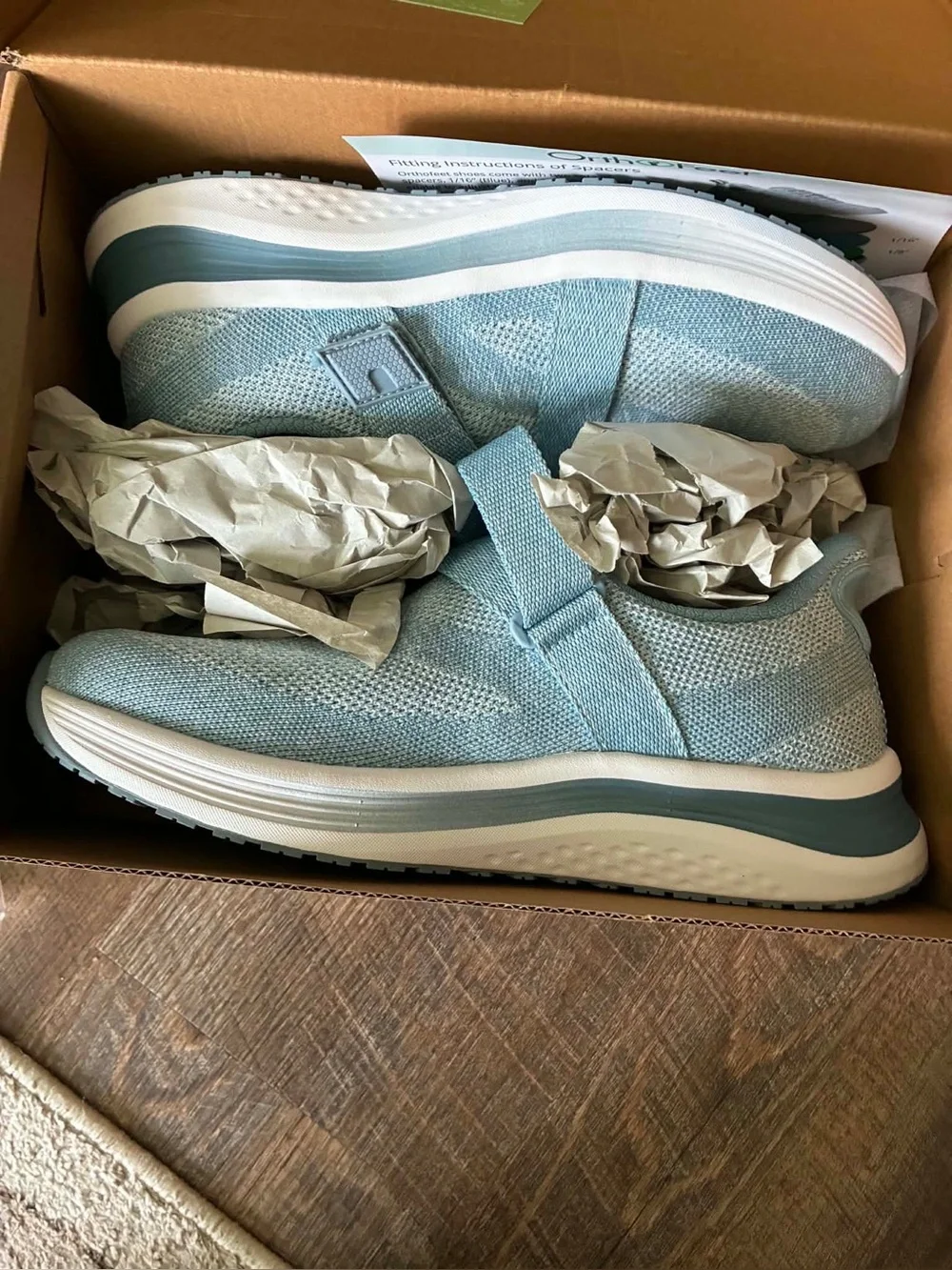 Orthofeet Naya Knit Sneakers in Light Blue (Size 10.5, medium (b) width)